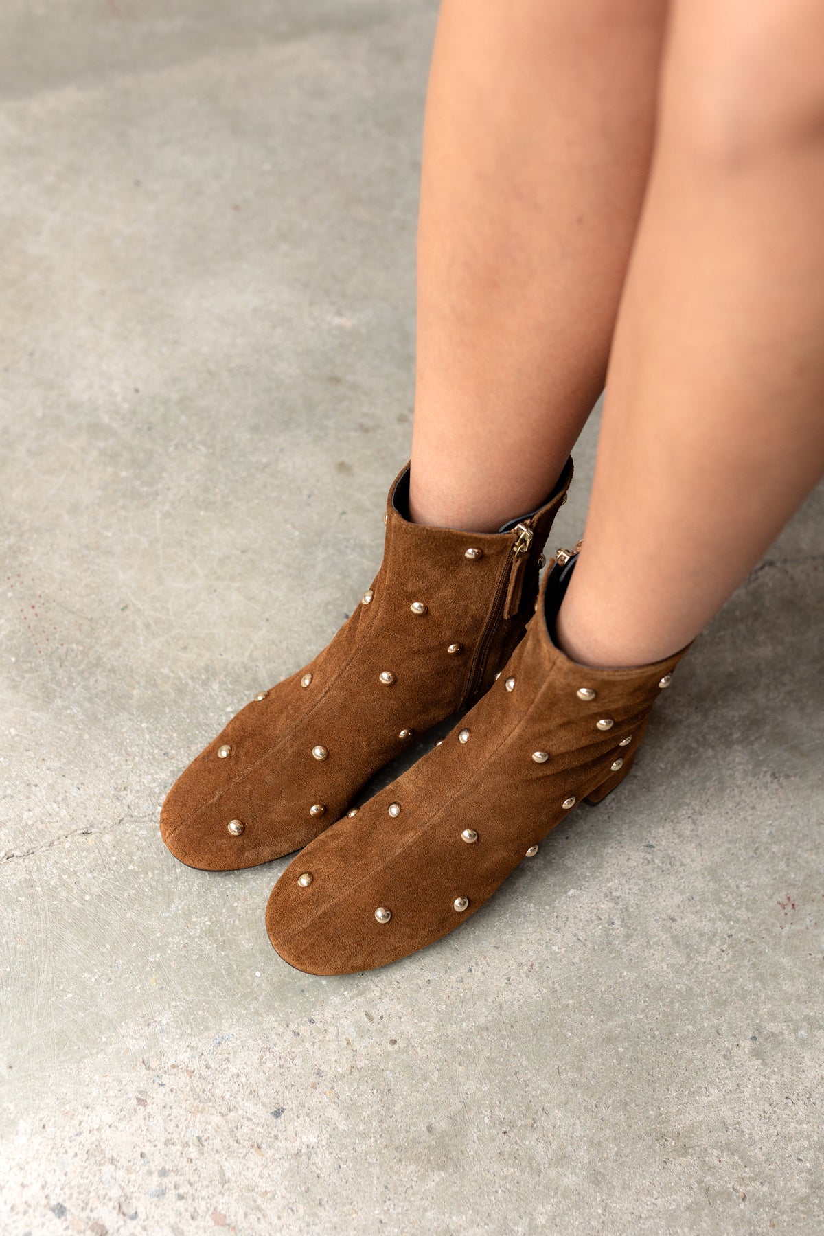 SILVIA BROWN SUEDE BOOT WITH 4CM HEEL