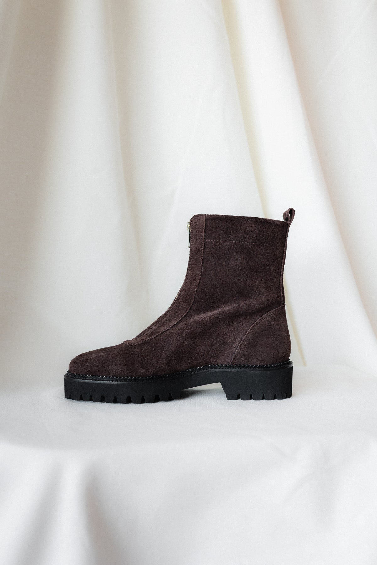 Bota Motera Emma Ante Marrón Tacón 4Cm