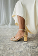 AITANA GOLD ENGRAVED LEATHER SANDAL 6CM HEEL
