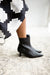 PAULA BLACK LEATHER ANKLE BOOT 5CM MIDI HEEL