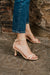 ESPERANZA SANDAL WITH NUDE PATENT LEATHER EFFECT, 6CM HEEL