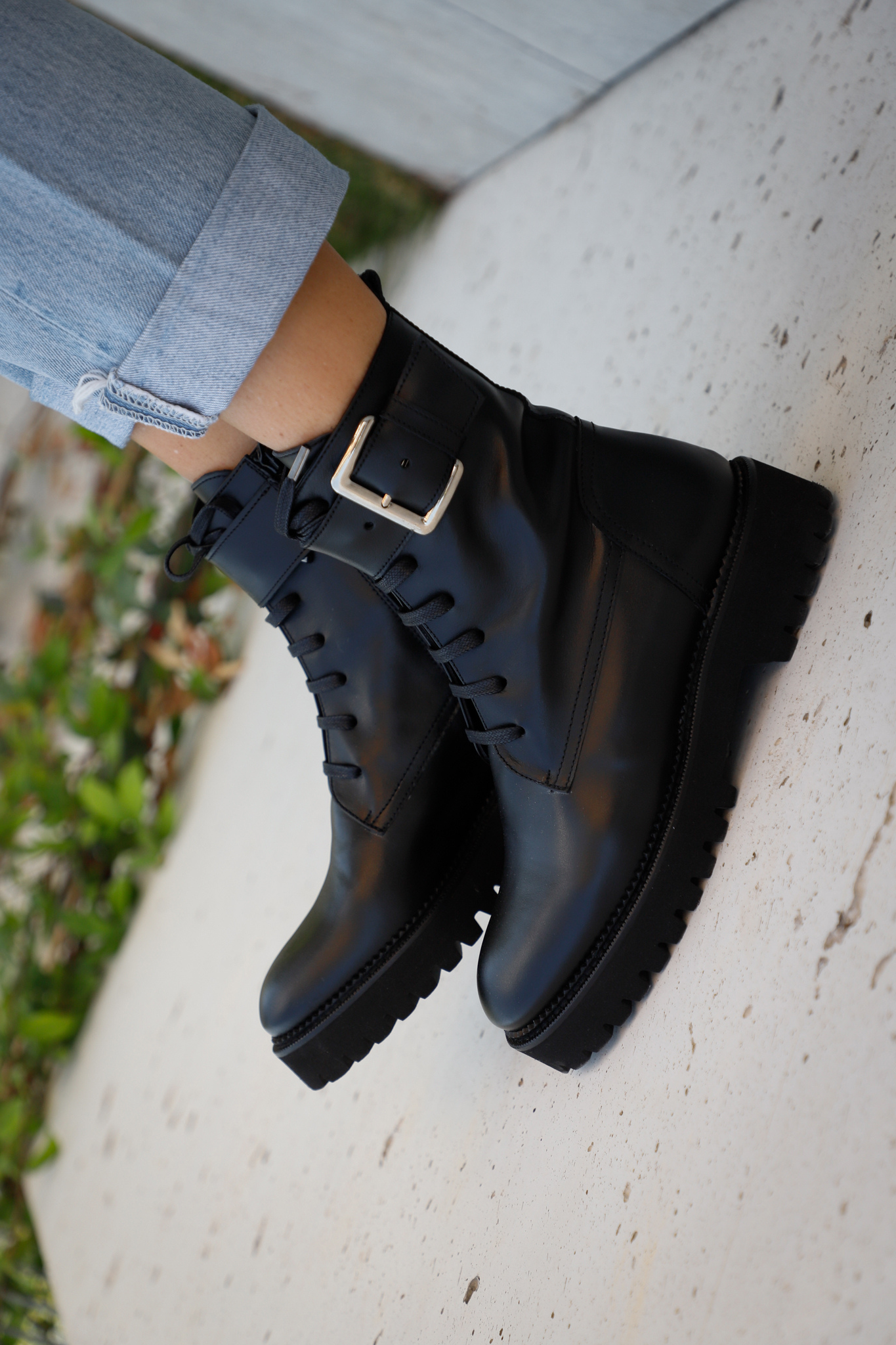 SANTI BLACK LEATHER BOOT 4CM