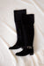 BOTA ROSA ANTE NEGRO CON SOLAPA  DE PIEL