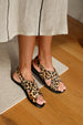 FLAT SANDAL WITH LEOPARD EFFECT LEATHER SOLE