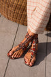 SANDRA 2.0 FLAT SANDAL IN RED EMBOSSED LEATHER