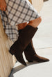 Bota Campera Ainhoa Ante Marrón Chocolate Tacón 2Cm