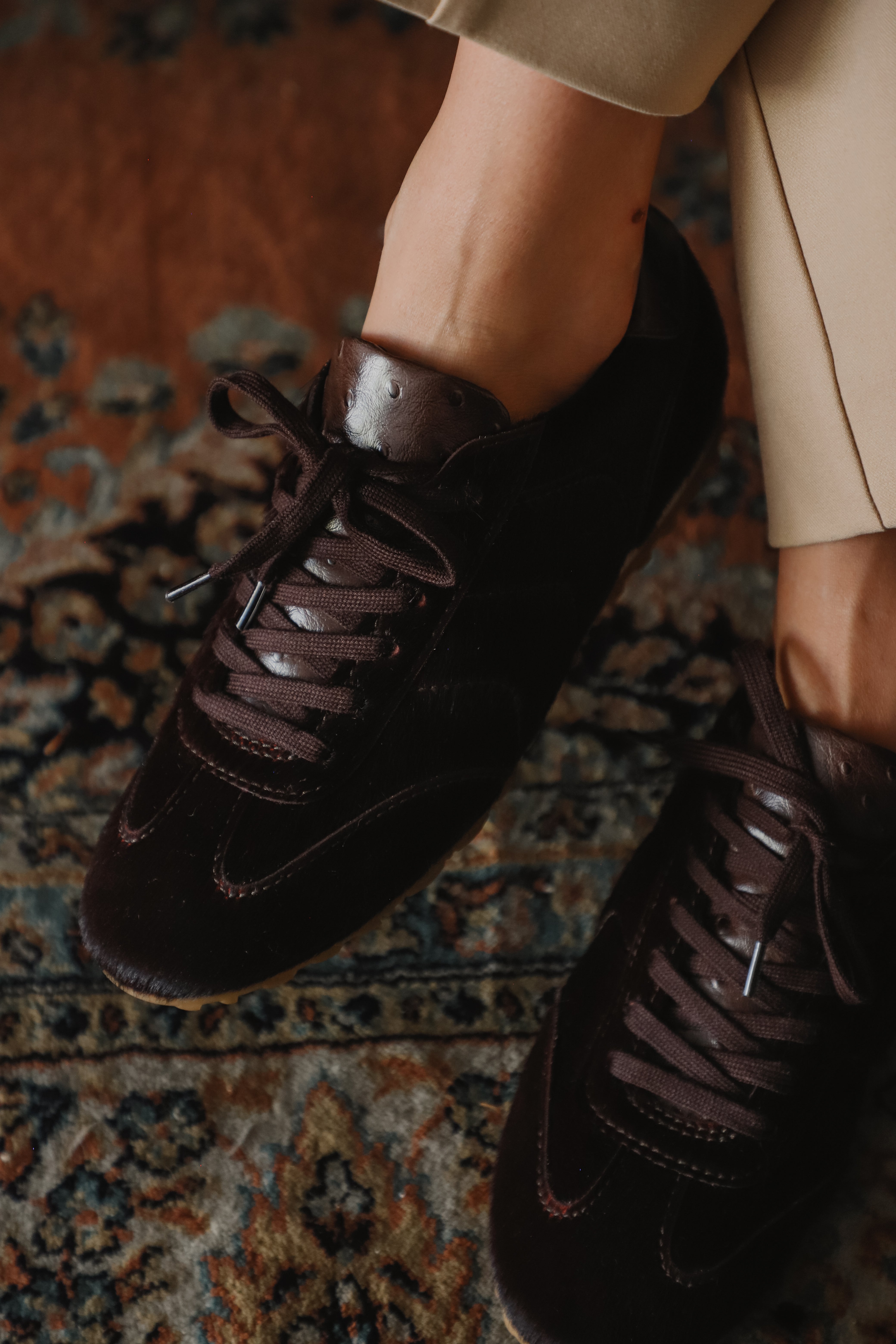 Sneaker Alberto Piel Efecto Pelo Marrón Chocolate