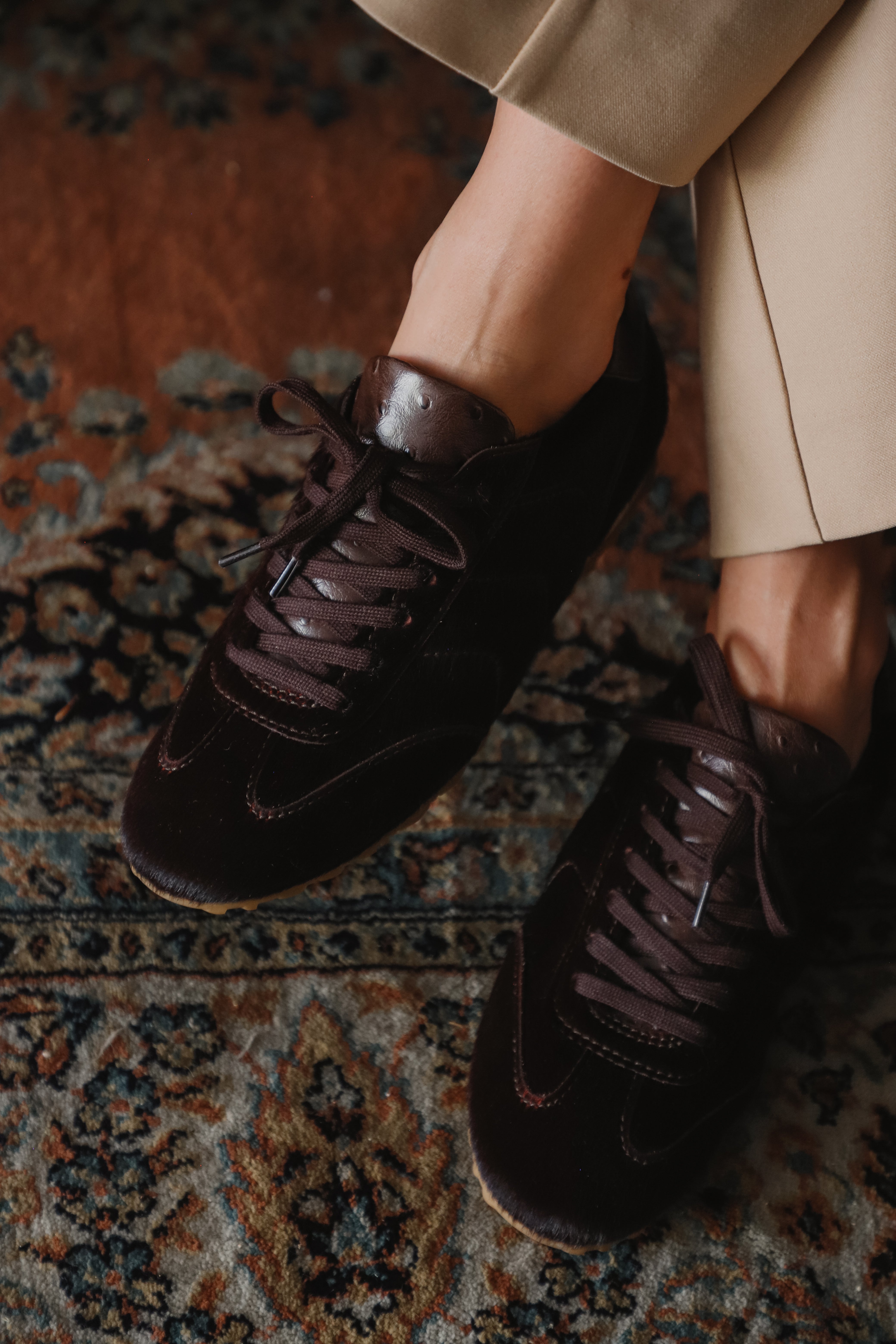 Sneaker Alberto Piel Efecto Pelo Marrón Chocolate