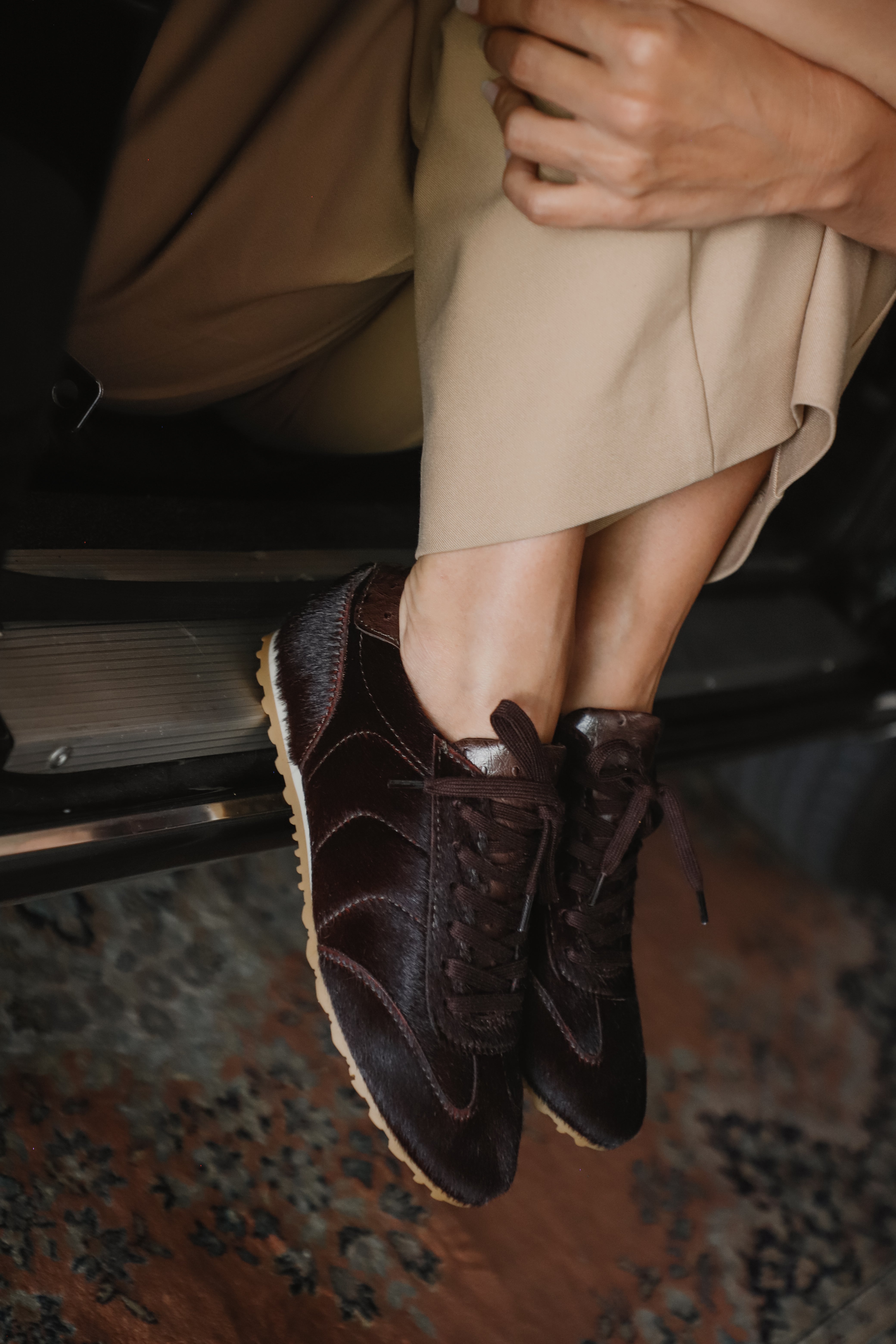 Sneaker Alberto Piel Efecto Pelo Marrón Chocolate