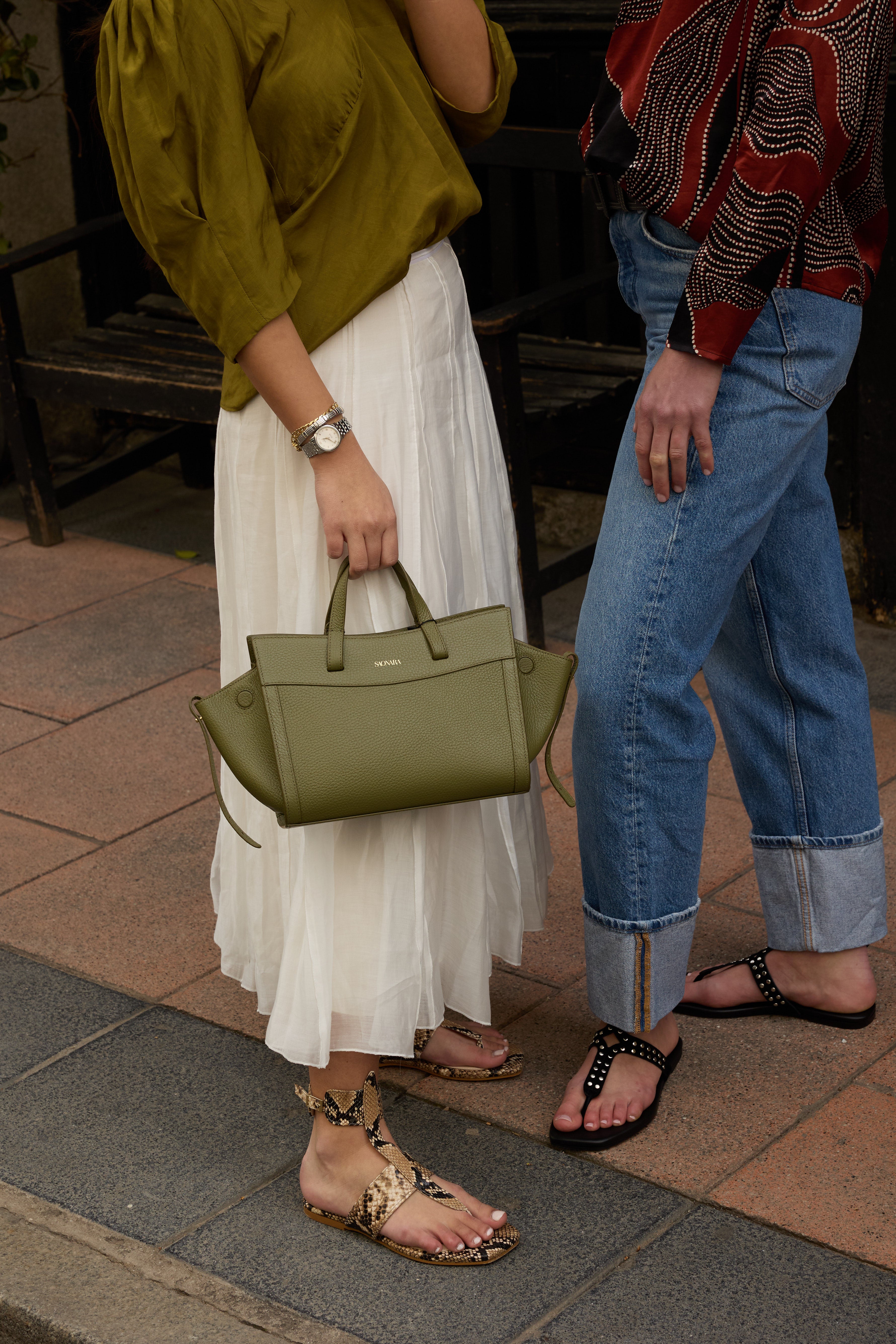 SANDRA 2.0 FLAT SANDAL WITH NATURAL PYTHON EFFECT LEATHER