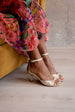 ROSARIO PLATINUM PYTHON EFFECT LEATHER SANDAL 6CM HEEL