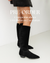 MARA BLACK SUEDE BOOT 2CM HEEL