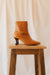 ARES BROWN LEATHER BOOT WITH 6CM HEEL