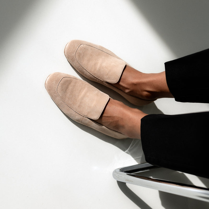 WHITE NATURAL SUEDE LOAFER