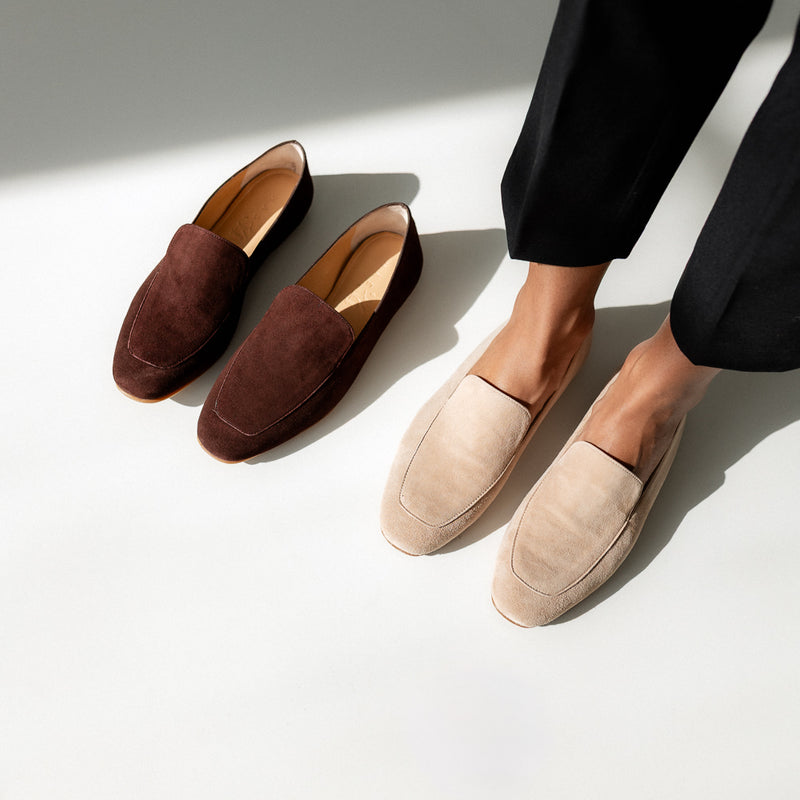 WHITE NATURAL SUEDE LOAFER