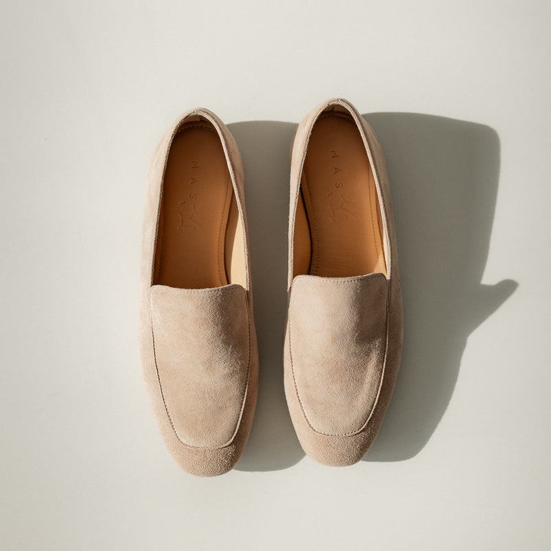WHITE NATURAL SUEDE LOAFER