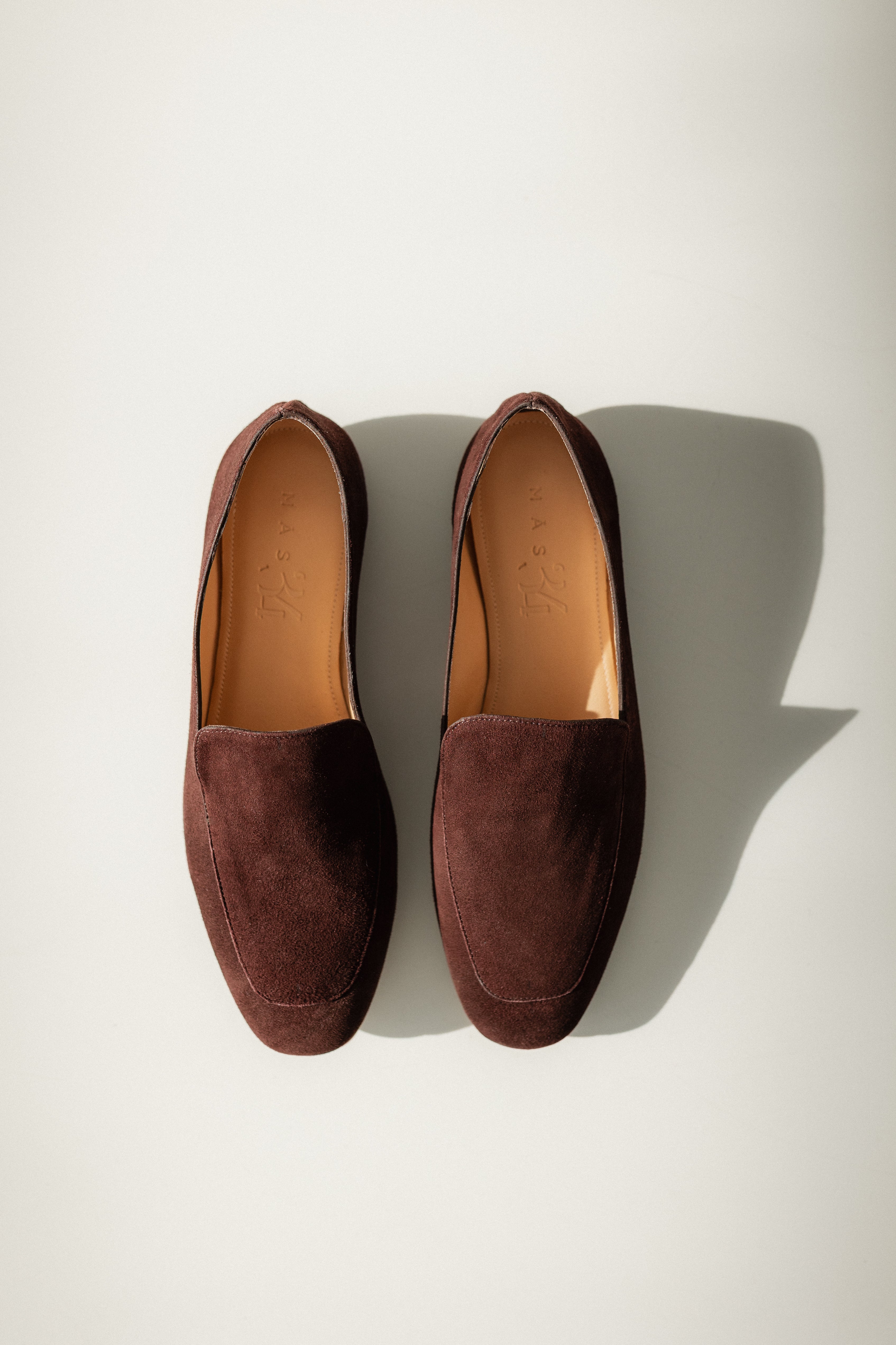 WHITE CHOCOLATE BROWN SUEDE LOAFER