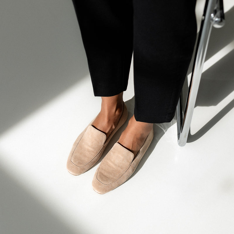 WHITE NATURAL SUEDE LOAFER