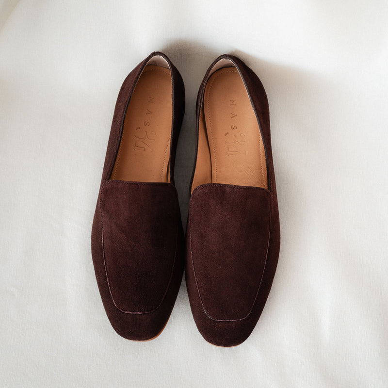 WHITE CHOCOLATE BROWN SUEDE LOAFER