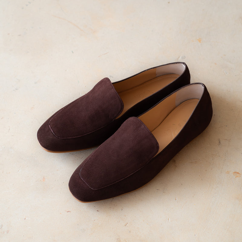 WHITE CHOCOLATE BROWN SUEDE LOAFER