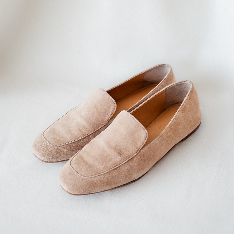 WHITE NATURAL SUEDE LOAFER