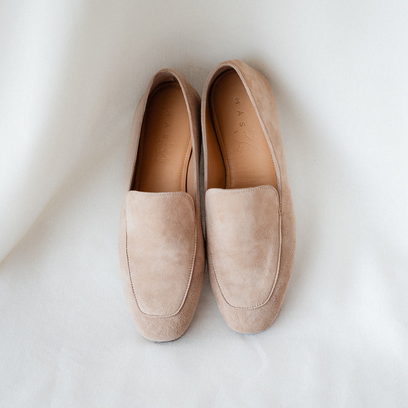WHITE NATURAL SUEDE LOAFER