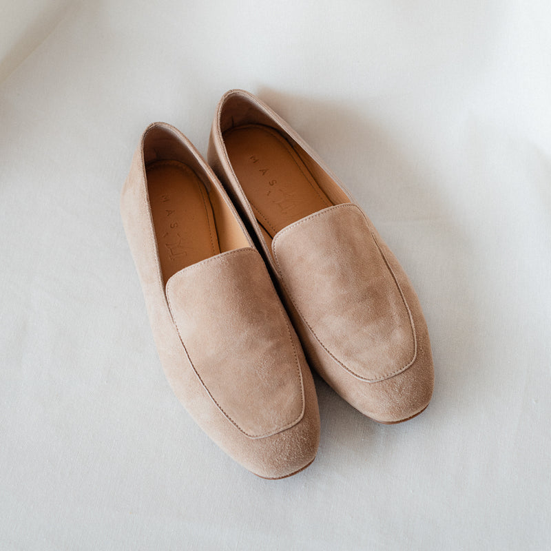 WHITE NATURAL SUEDE LOAFER