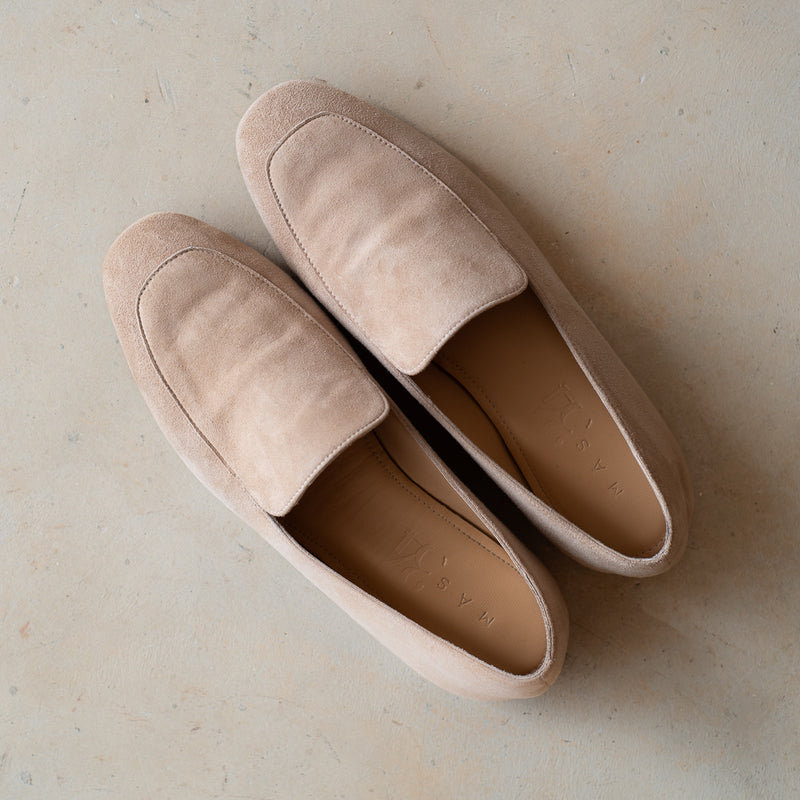 WHITE NATURAL SUEDE LOAFER