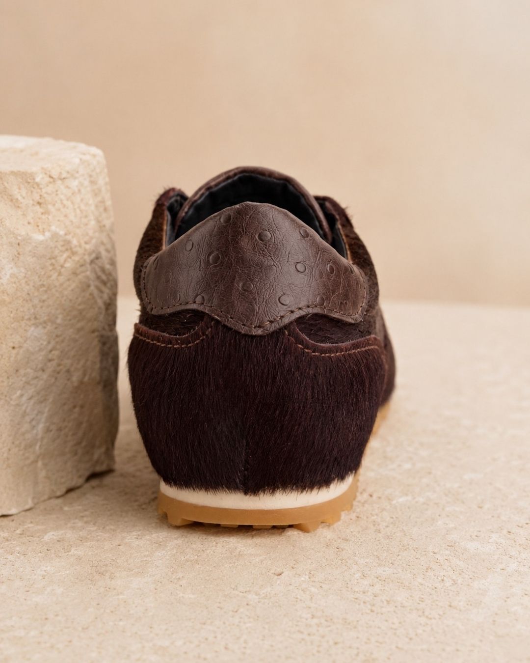 Sneaker Alberto Piel Efecto Pelo Marrón Chocolate