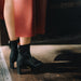 JIMENA BLACK LEATHER BOOT 7CM HEEL