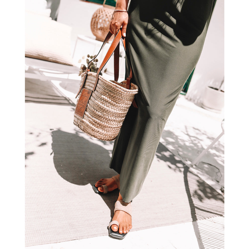 ALEJANDRA NATURAL SUEDE FLAT SANDAL