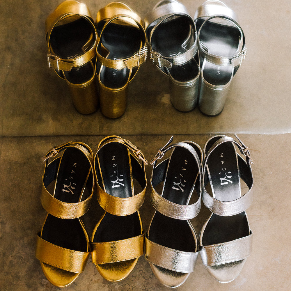 Sandalias de fiesta doradas