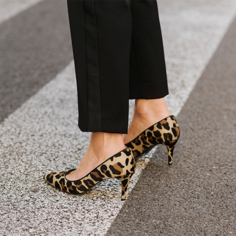 Stiletto mujer cómodo en animal print leopardo tacón 6cm
