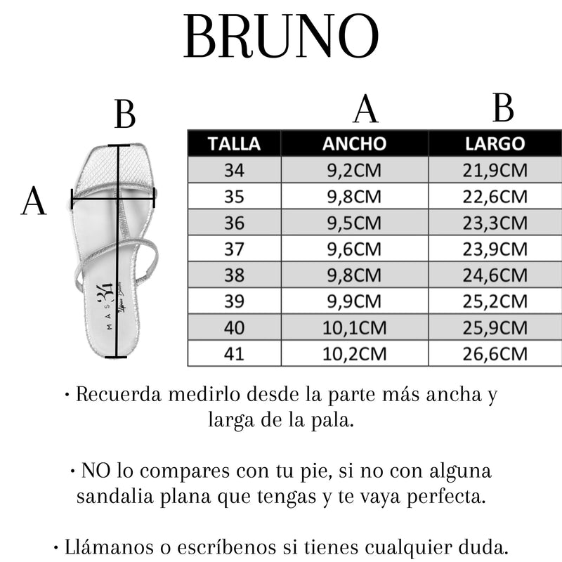 Tablal medidas de sandalia plana Bruno piel efecto coco nude
